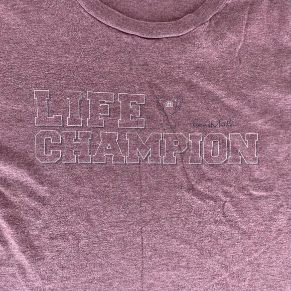 Travis Mathew Golf Burgundy Life Champion Short Sleeve Crewneck Shirt Mens XL - Picture 2 of 4